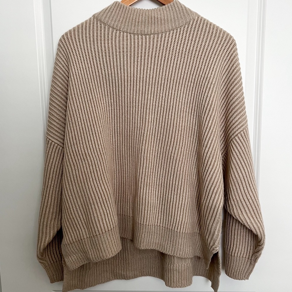 Topshop Ribbed Knit Pullover Sweater with Mock Neck Size US 8-10